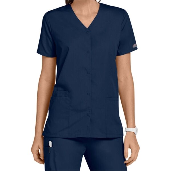 Cherokee Women's Snap Front V-Neck Scrub Top Thumbnail