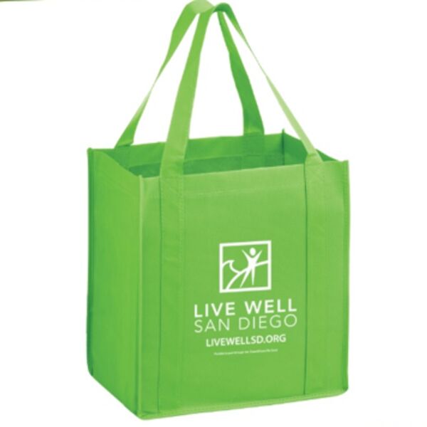 HEAVY DUTY NON-WOVEN GROCERY TOTE BAG WITH POLY BOARD INSERT Thumbnail
